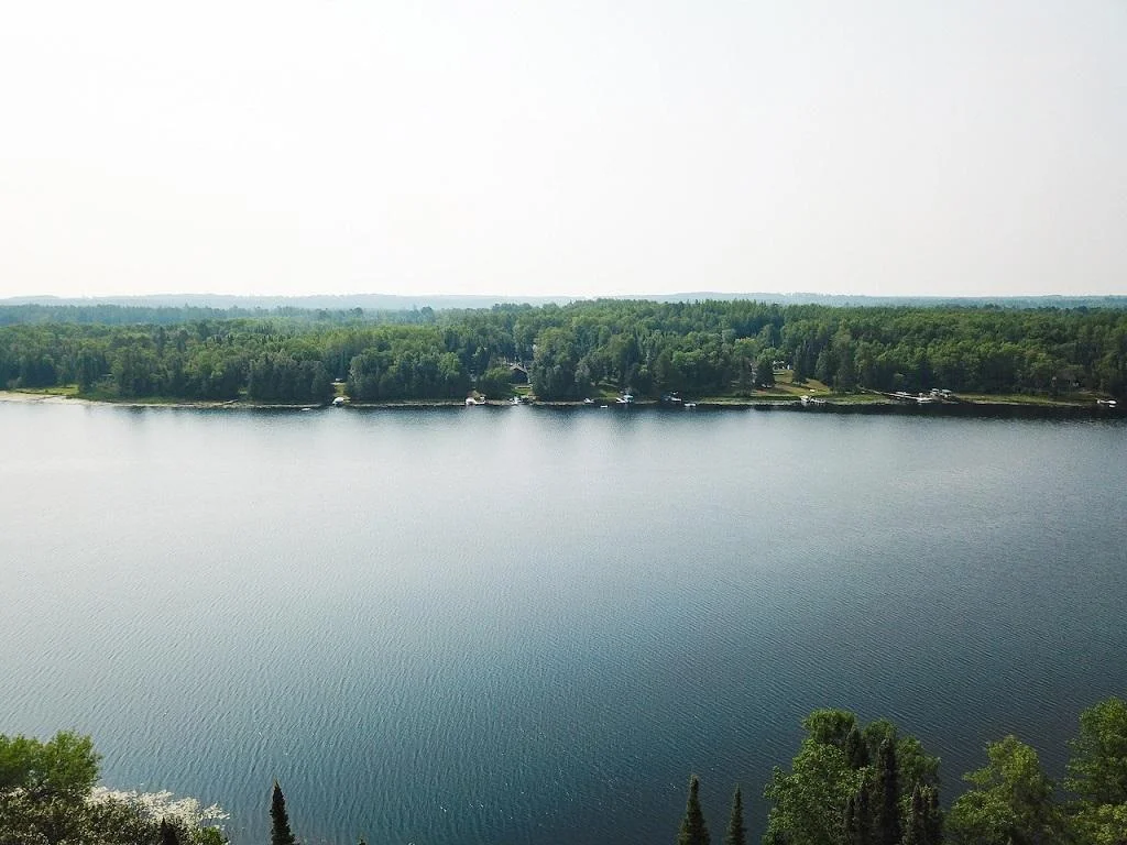 Directly across the lake