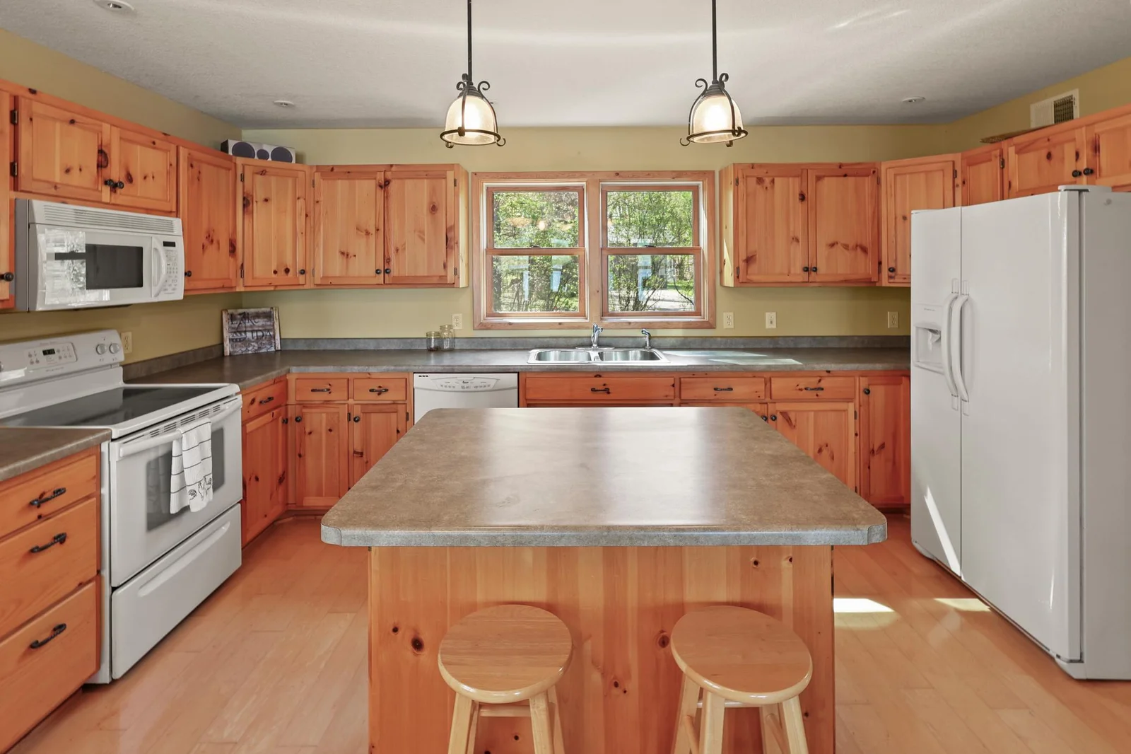 Kitchen and center island