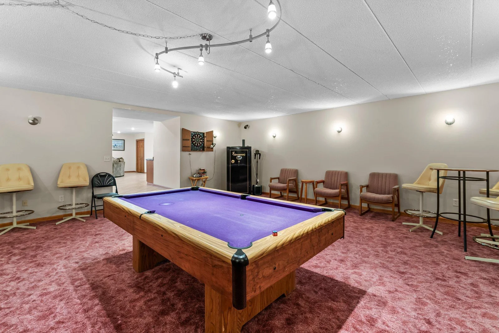 Lower level bonus room/billiards room under the attached garage