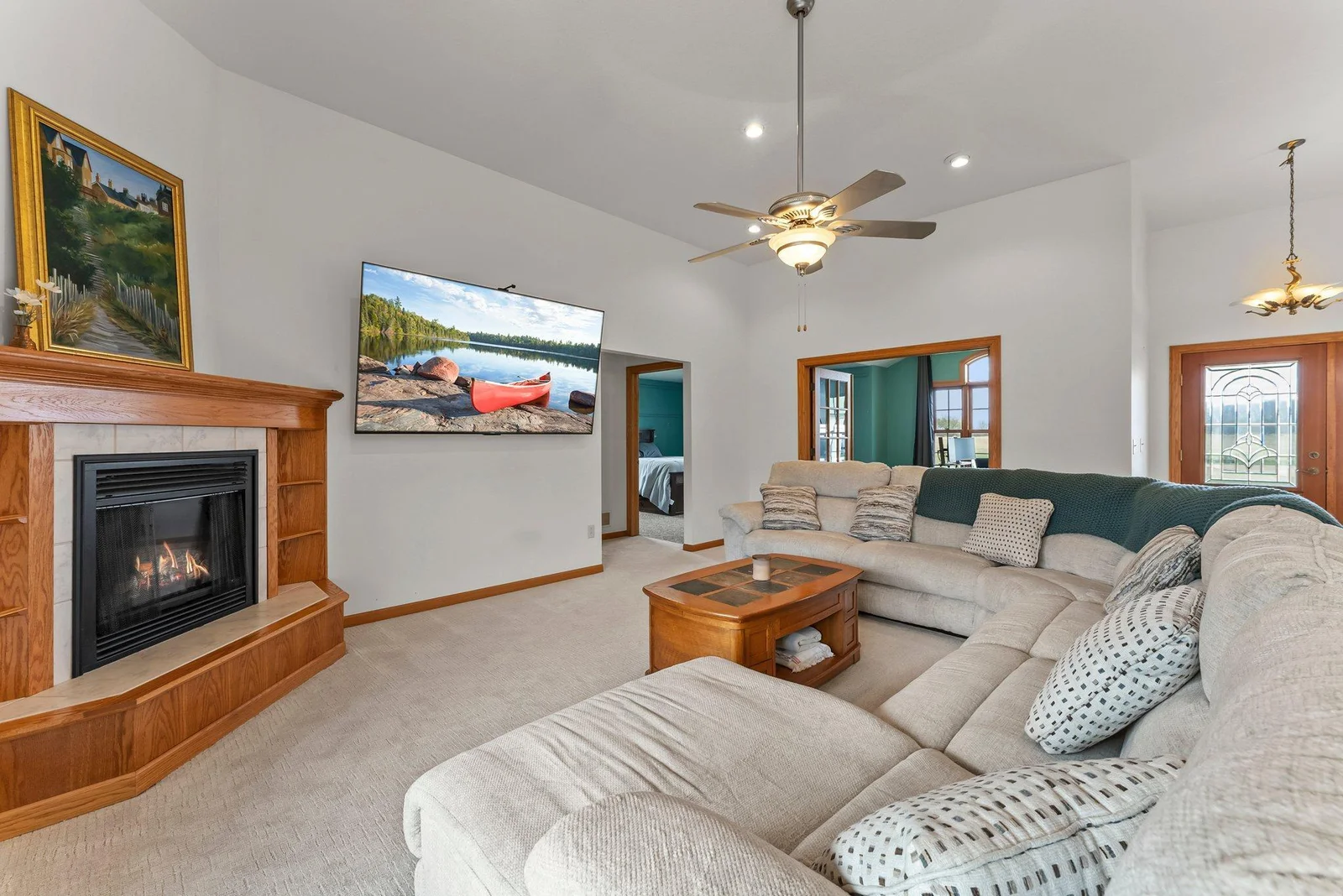 Living room off foyer and kitchen