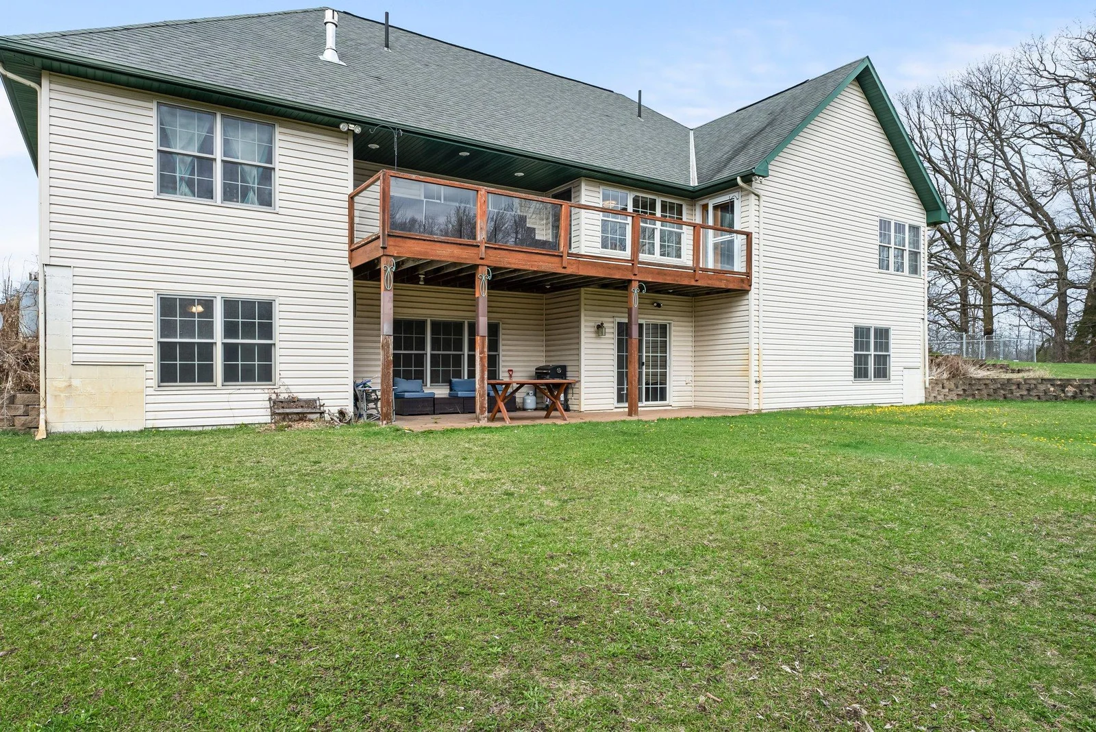 Backyard patio under deck
