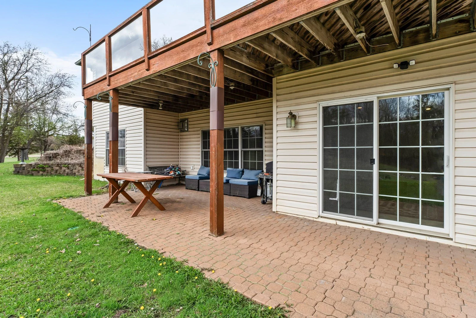 Backyard patio under deck