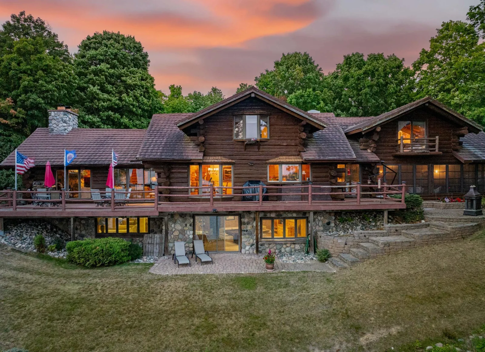 Lakeside sunset view