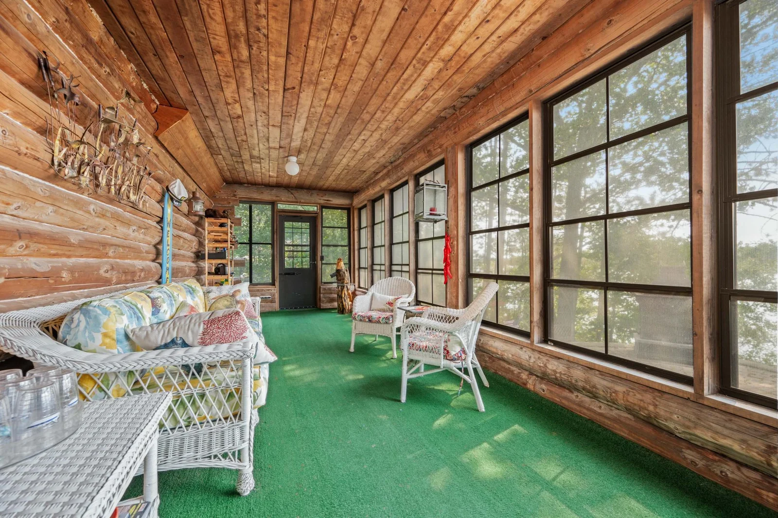 Porch with lake views