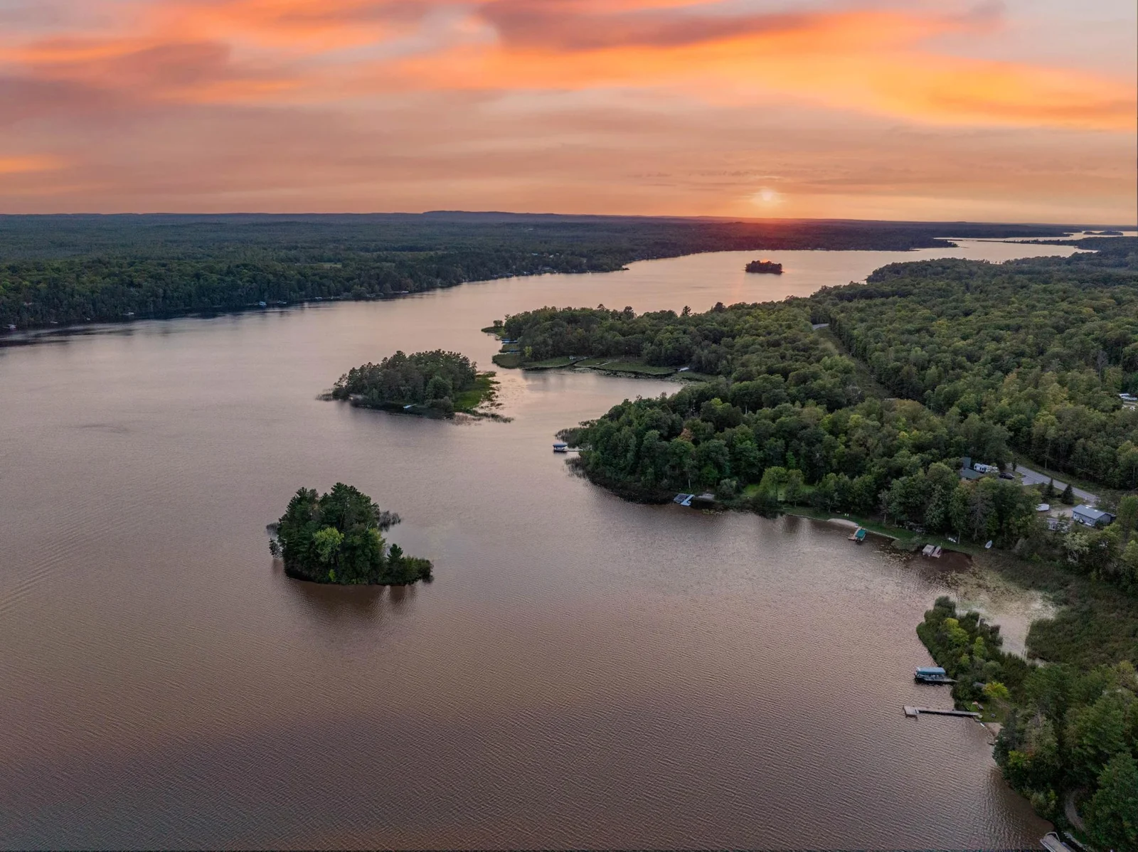 Sunset view of Pokegama Lake