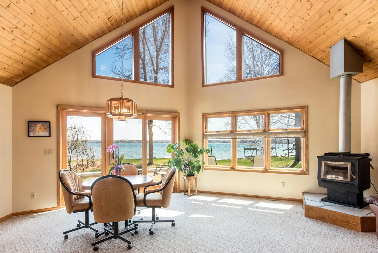 Living room with stunning lake views!