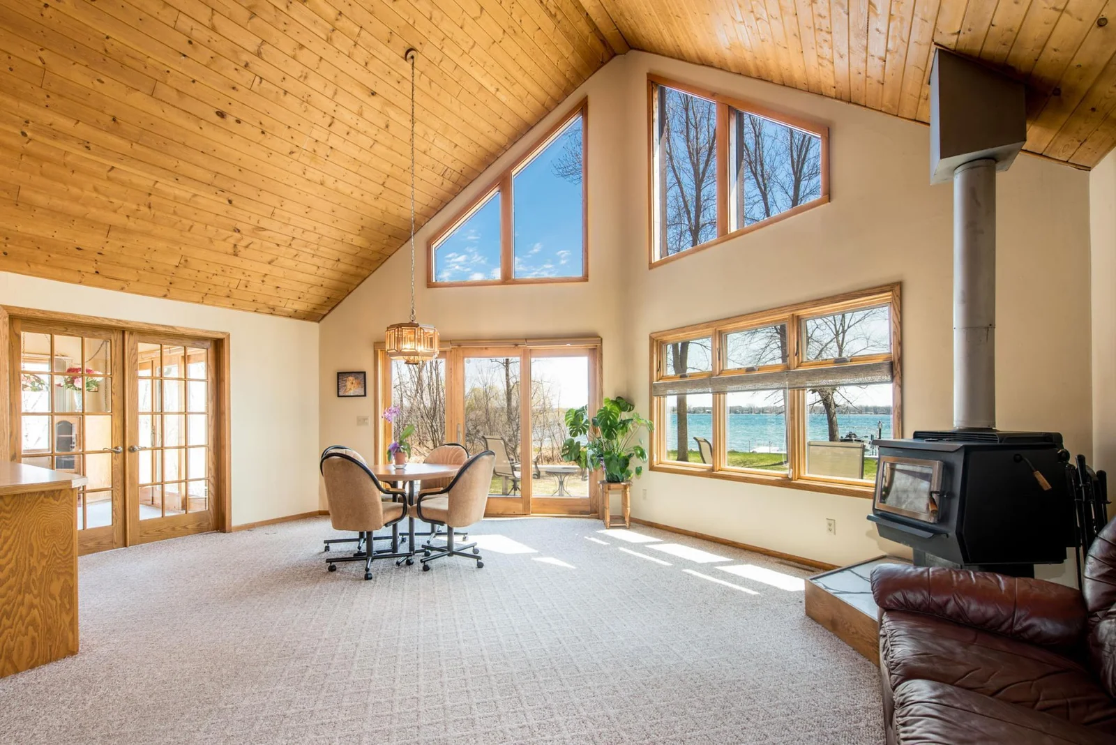 Living room with stunning lake views!