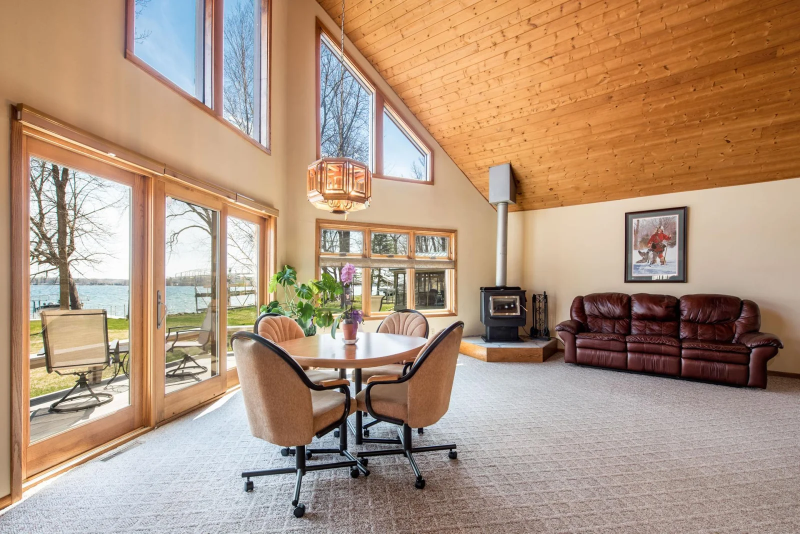 Living room with stunning lake views!