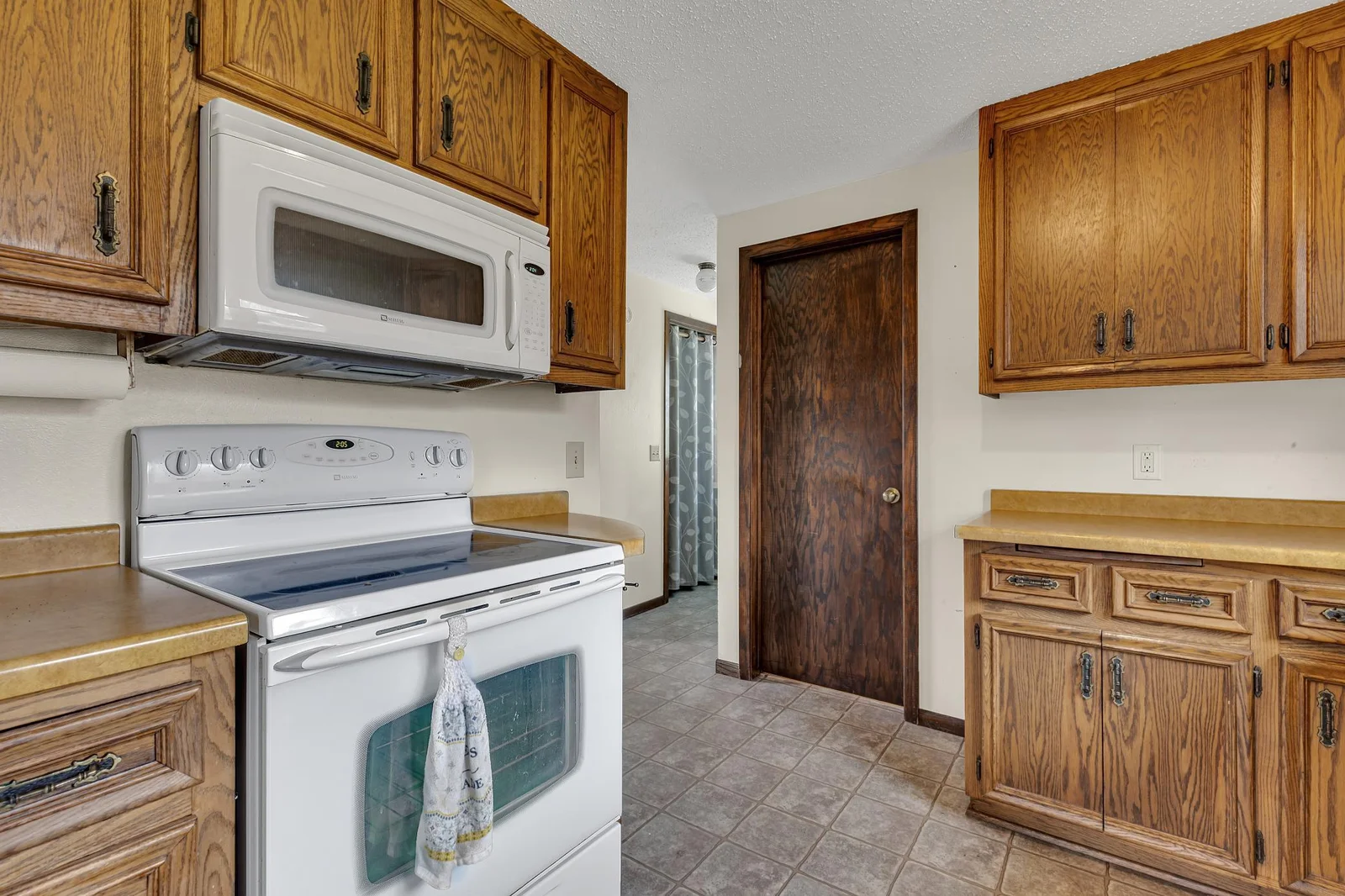The kitchen also features durable flooring that will be easy to maintain.