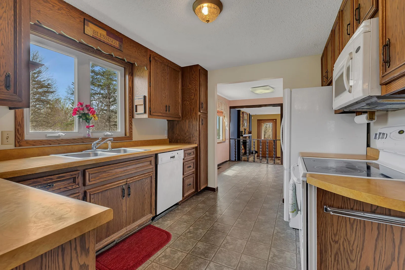 Ample countertop space for prepping meals.