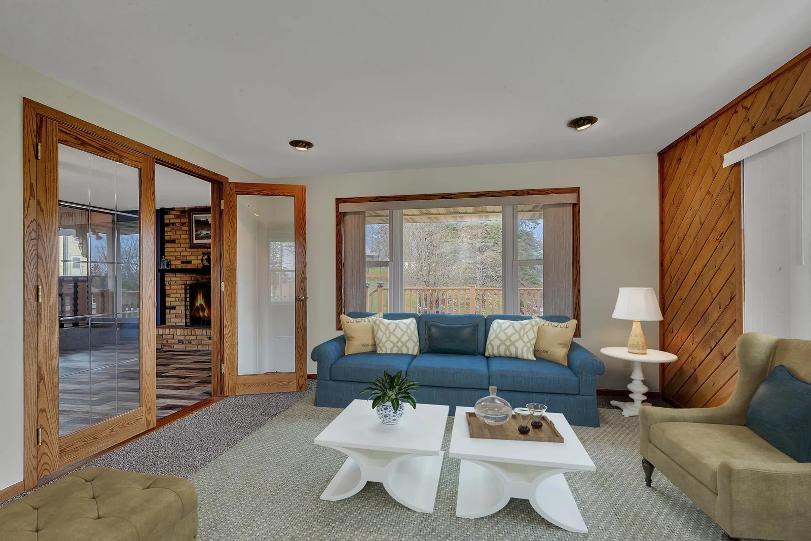 Close the doors to keep in the heat and take in the views of the backyard.
