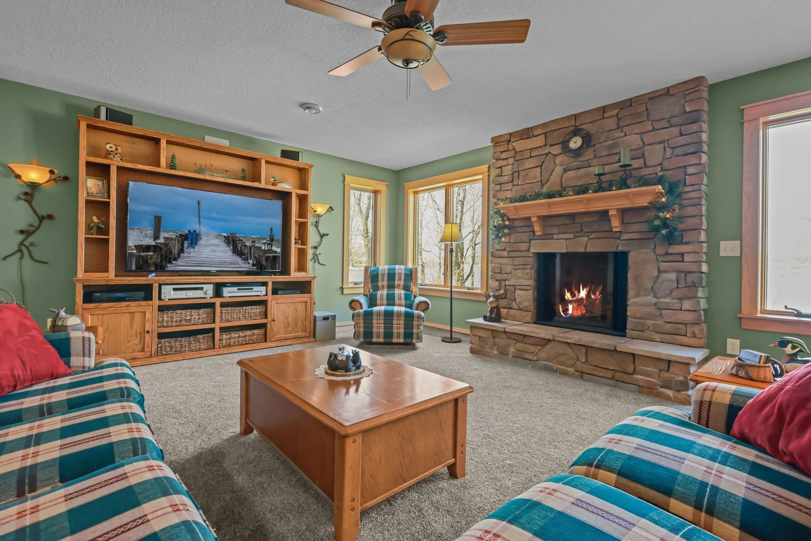 LL Family Room with gas fireplace