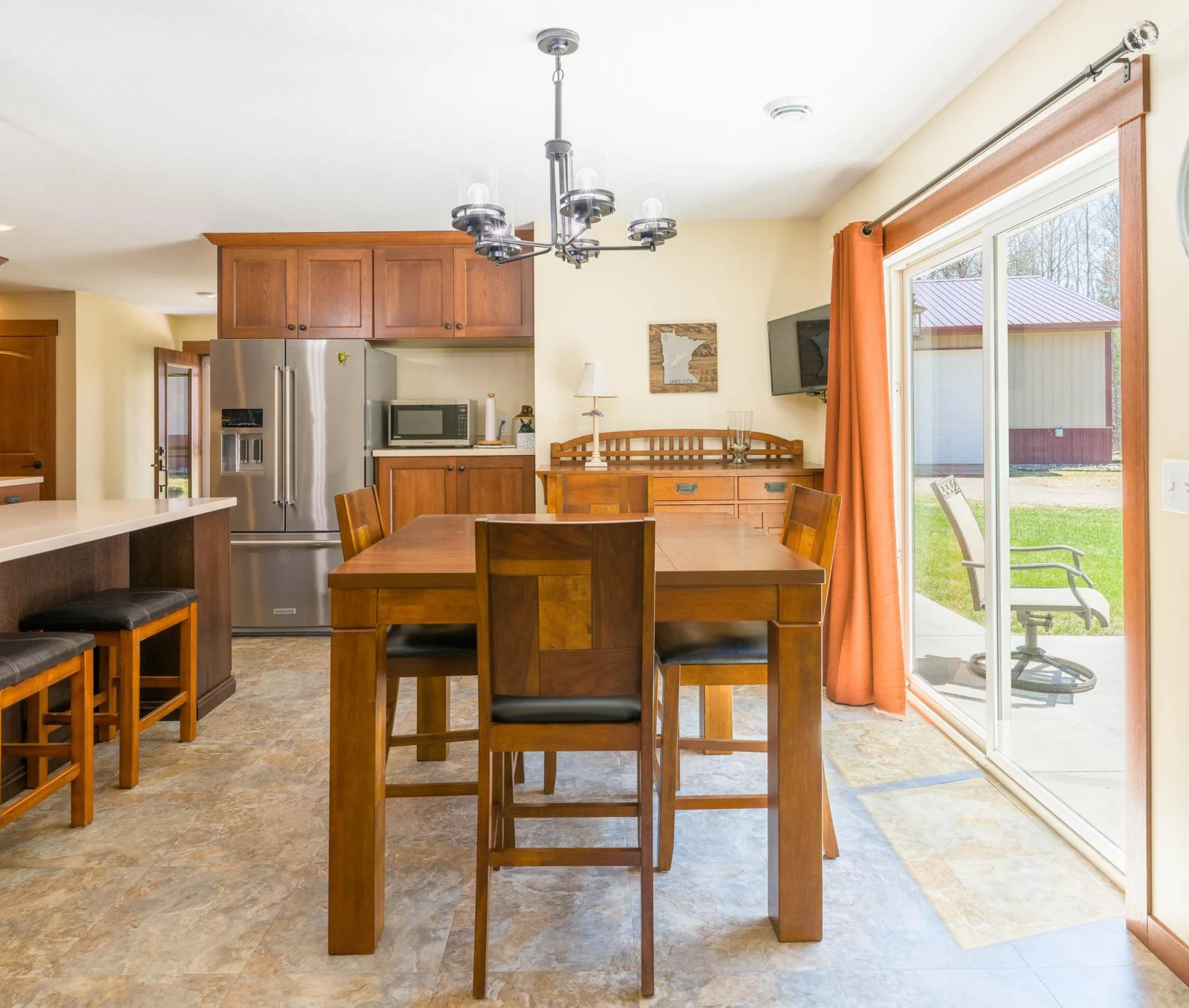 Dining area with sliding door to southwesterly facing patio.