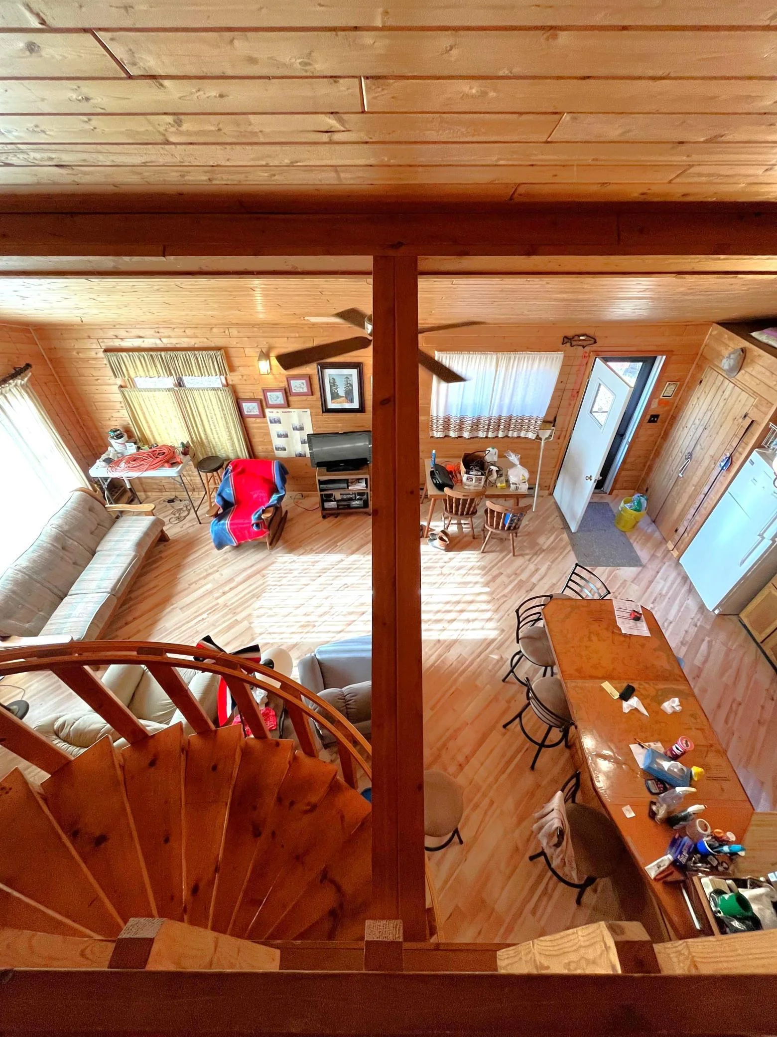Loft View of Kitchen/ Living Room
