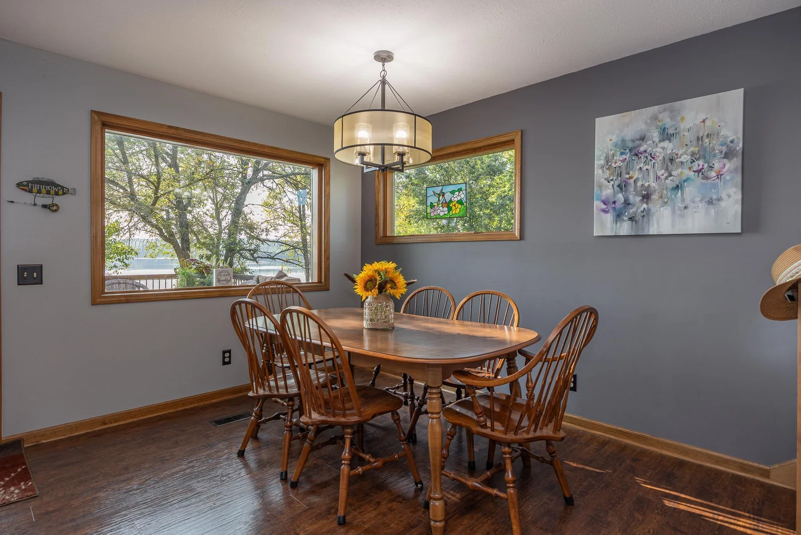 Dining room with lake views.