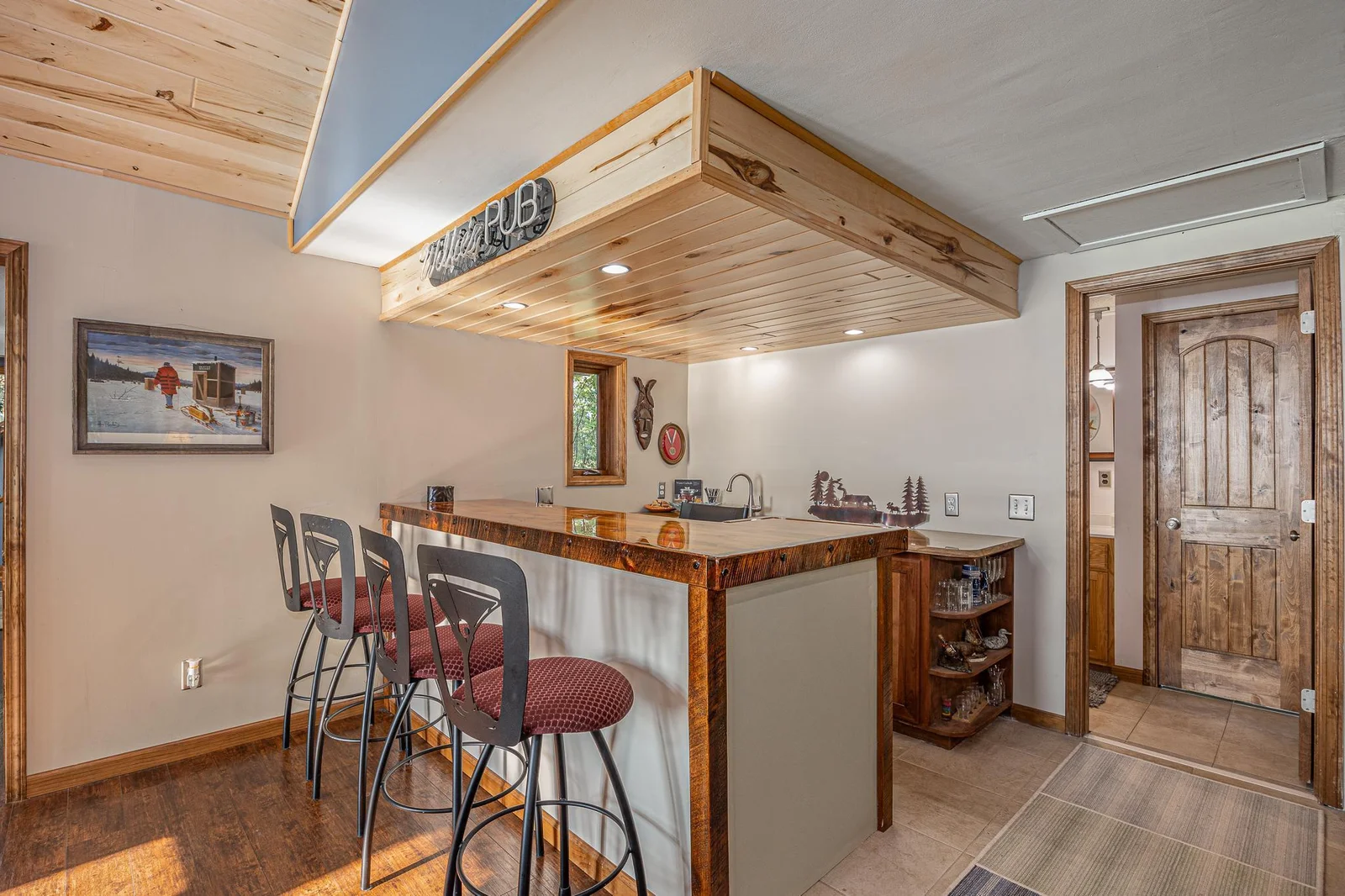 Enjoy the bar off the living room.