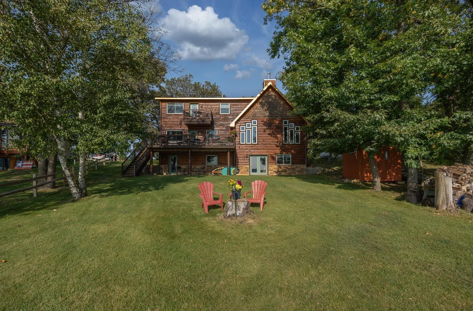Large lakeside deck perfect for grilling.