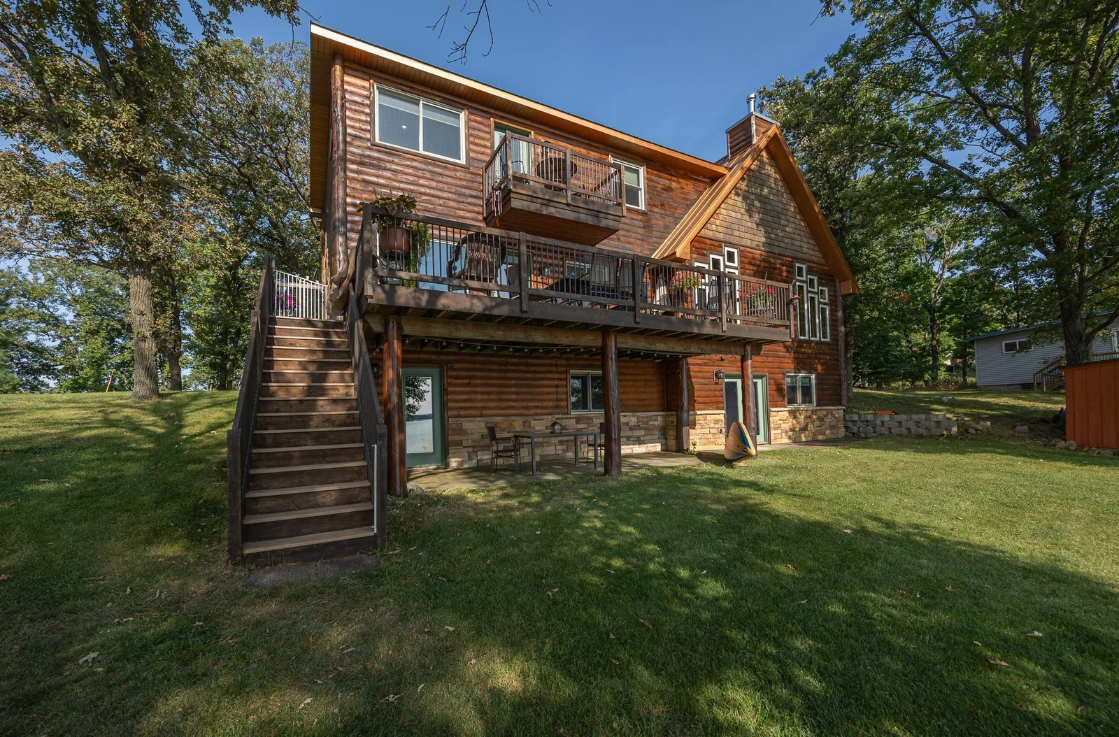 Access the home from the lower level entry or deck.