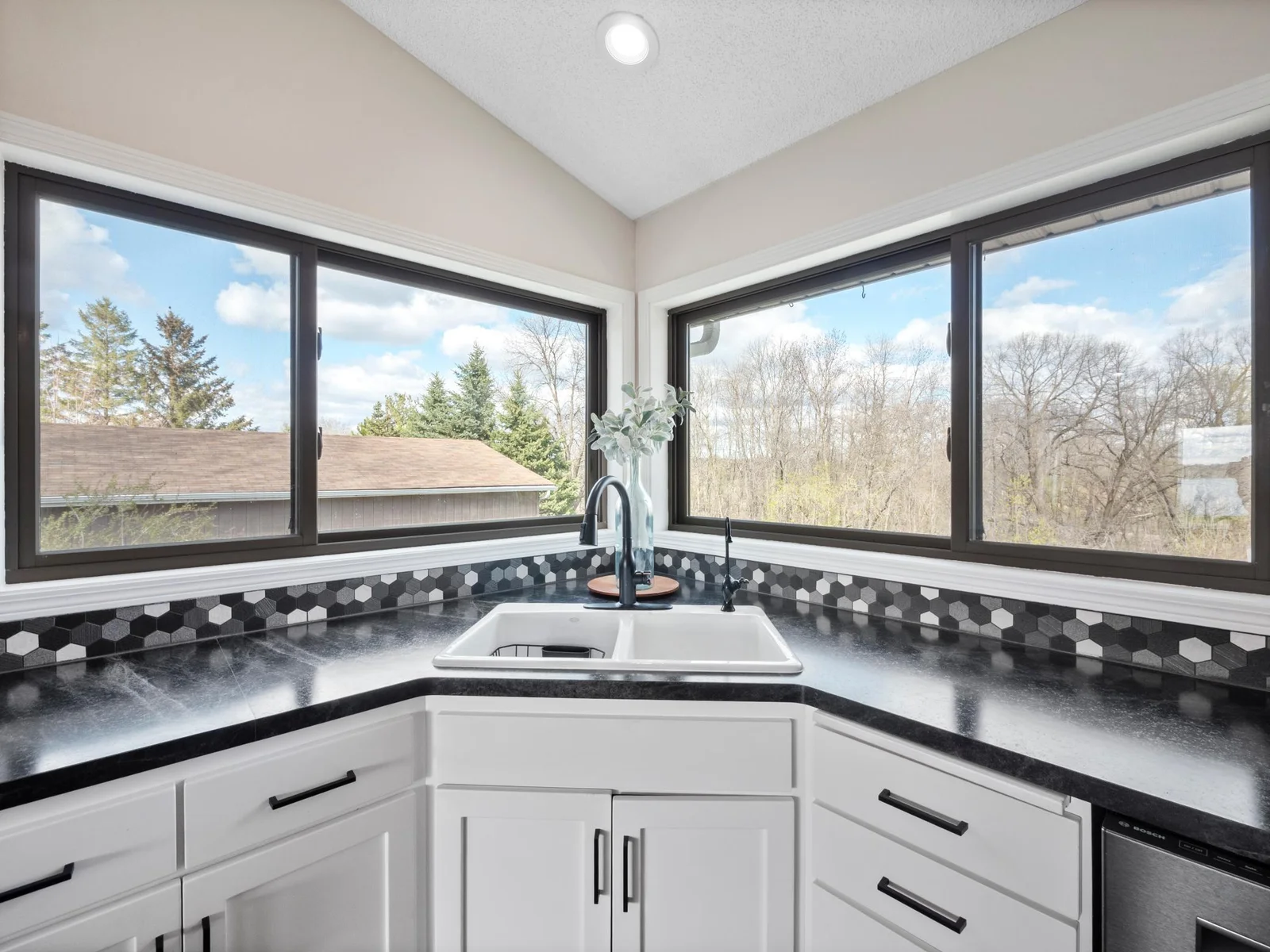 Enjoy panoramic views through the many large windows.