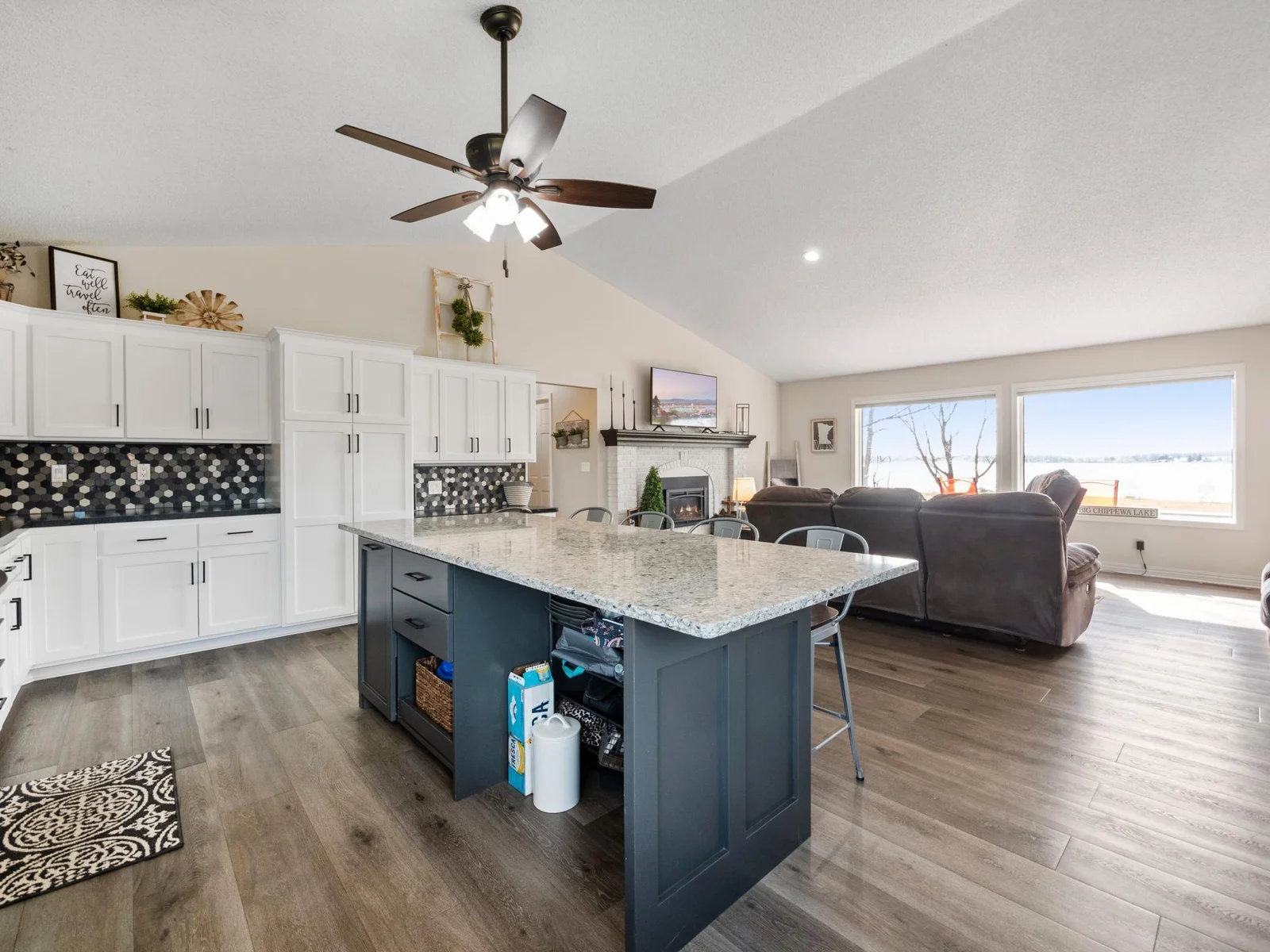 A functional kitchen desk is perfect for meal planning, organizing recipes, or remote work.