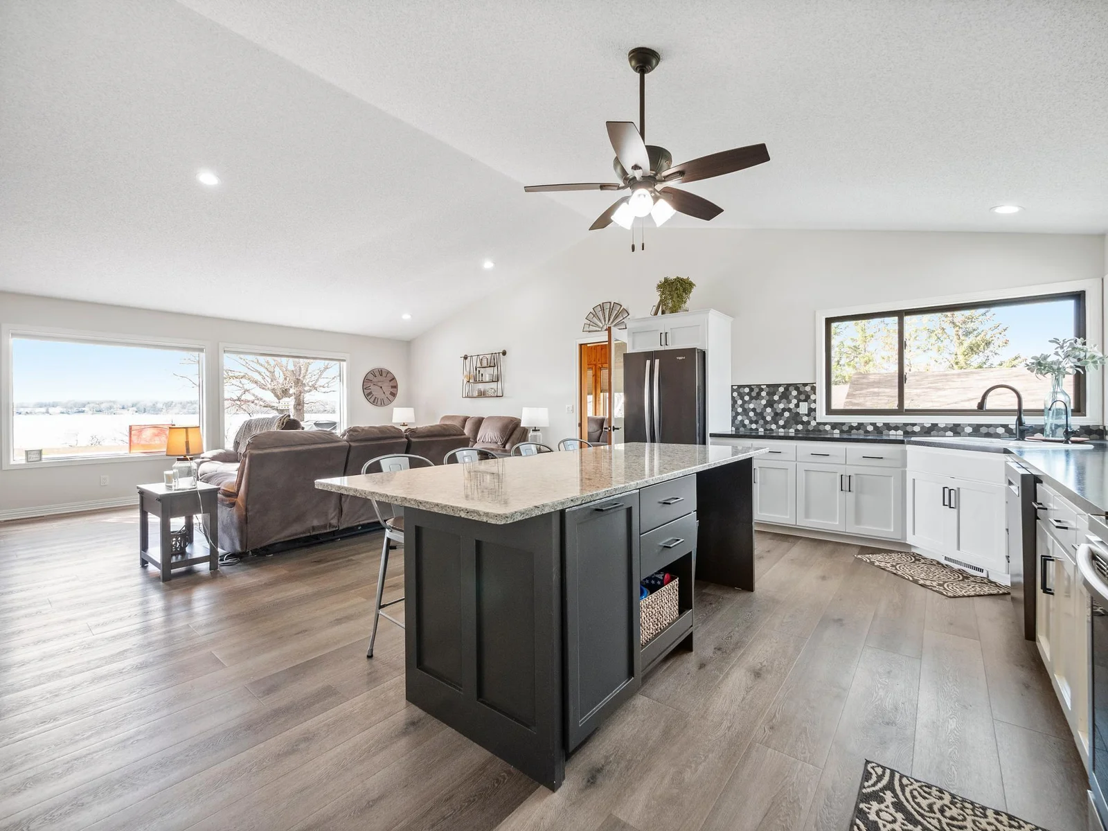 All-new flooring extends seamlessly throughout the main level, adding a fresh, cohesive look to the home.