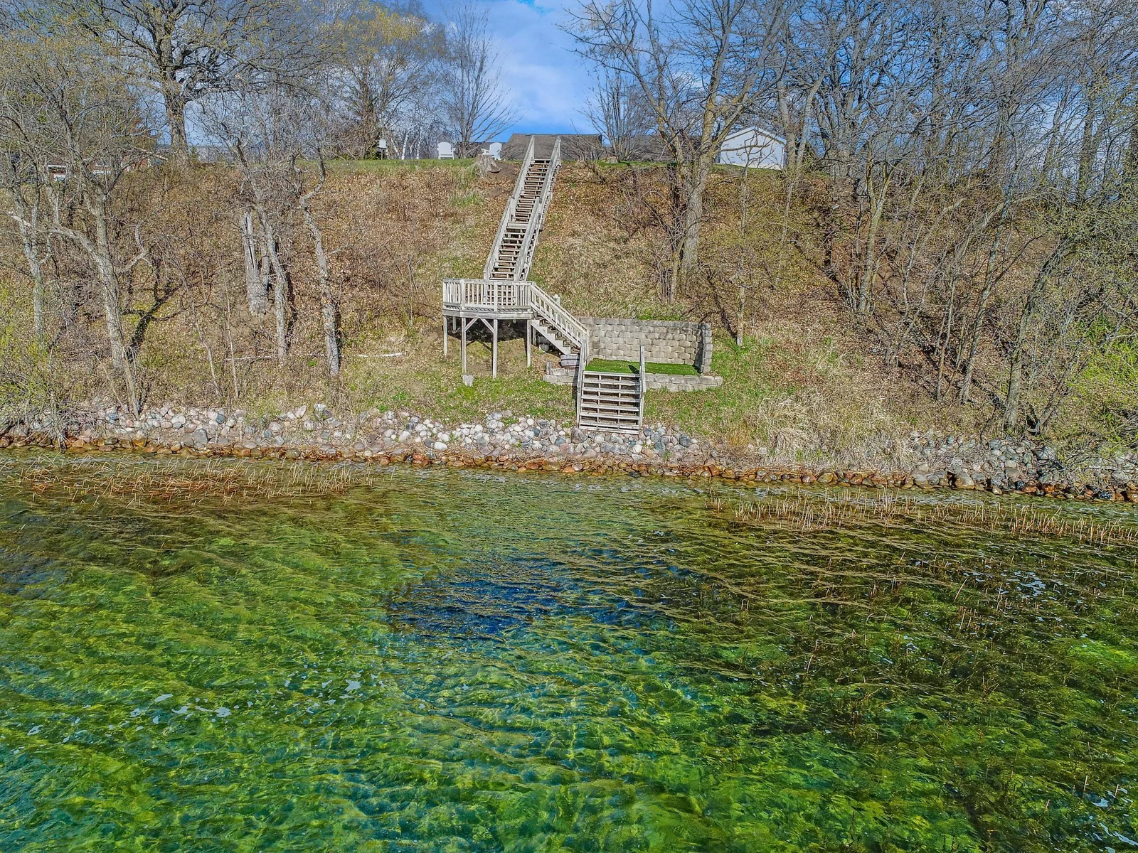 Enjoy breathtaking sunsets from the stairway platform with a perfect view over the lake.