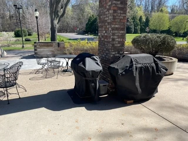 meet on the patio and make use of one of the community grills, or