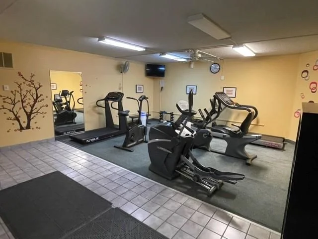exercise rooms,