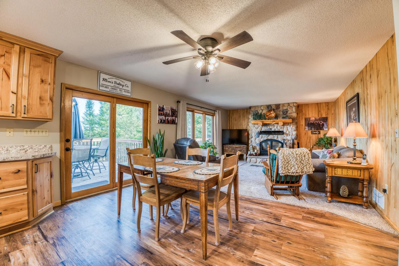 Deck is just off of the dining room.