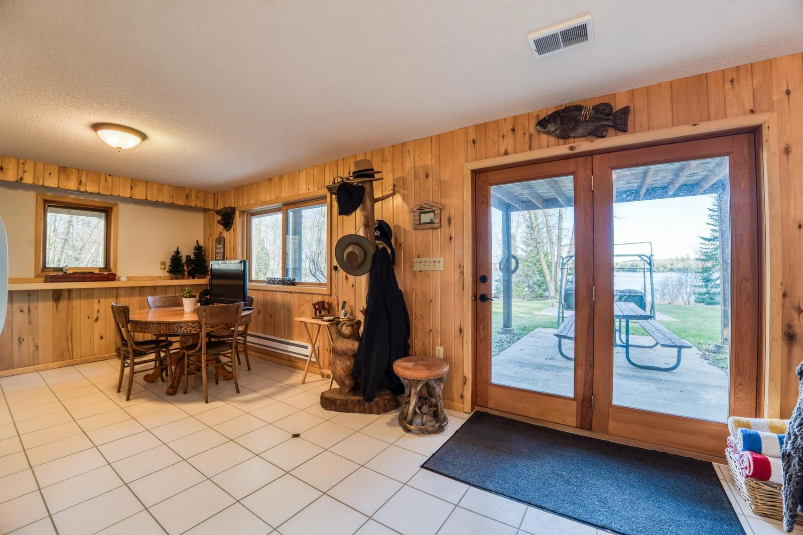Covered patio just off the lower level family room