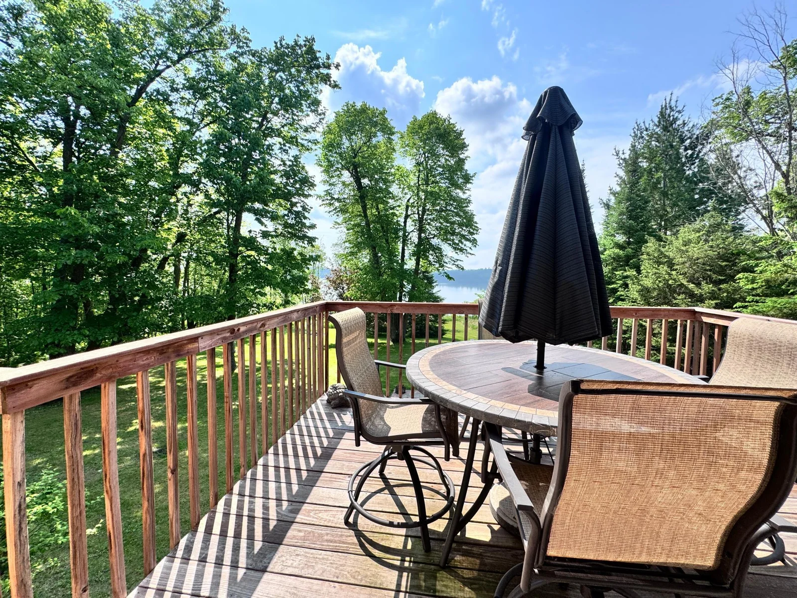 Deck overlooks the Lake