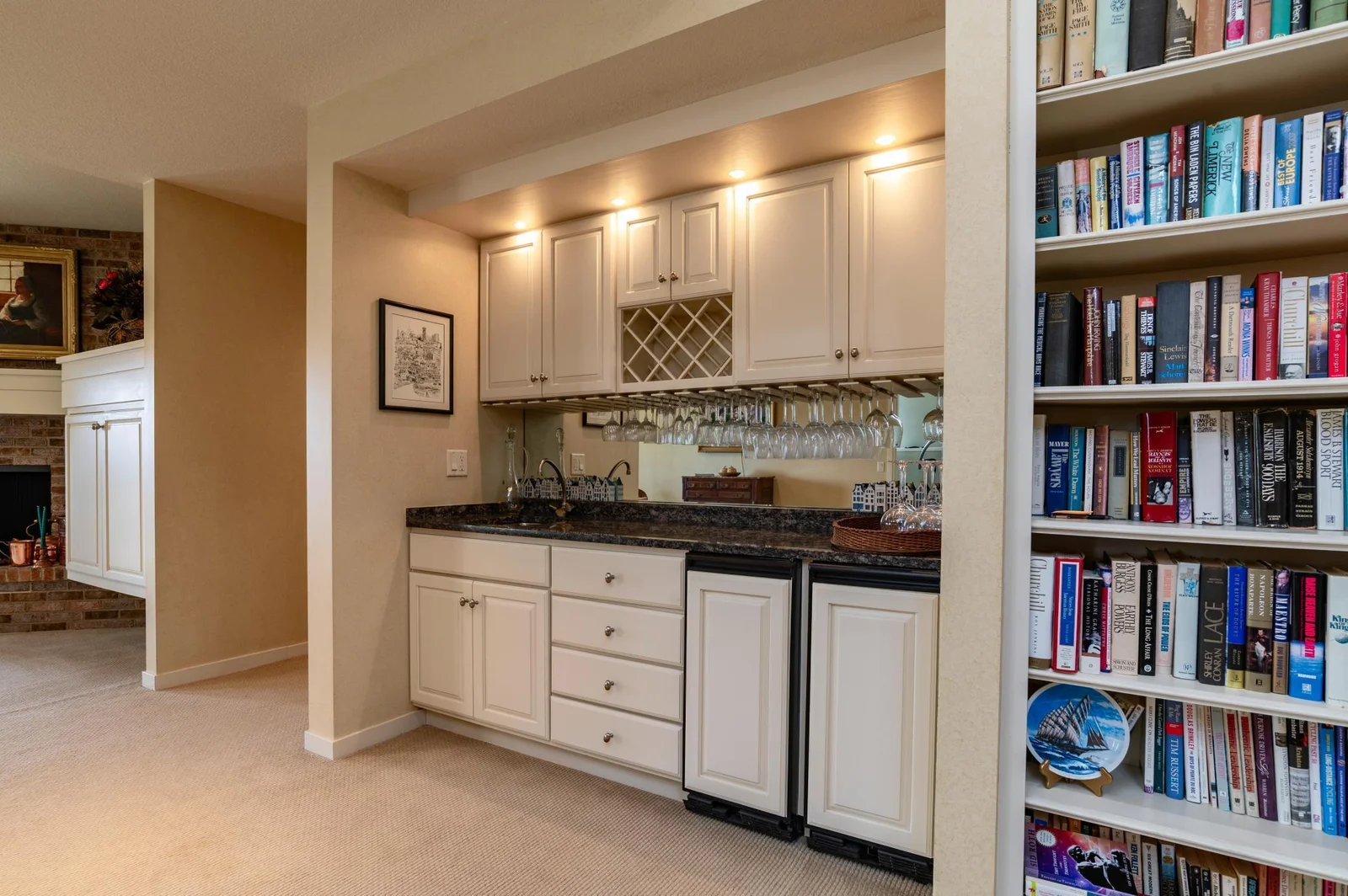 Lower level wet bar, fridge, ice maker
