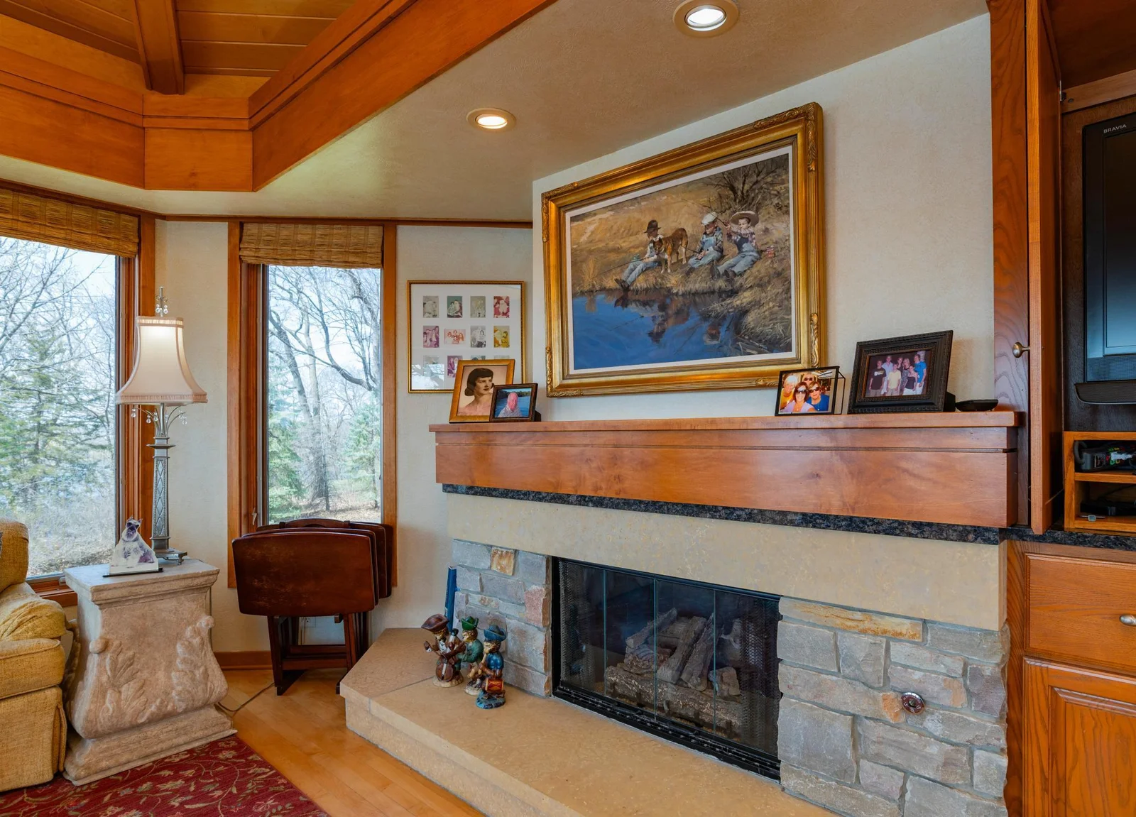 Cozy fireplace