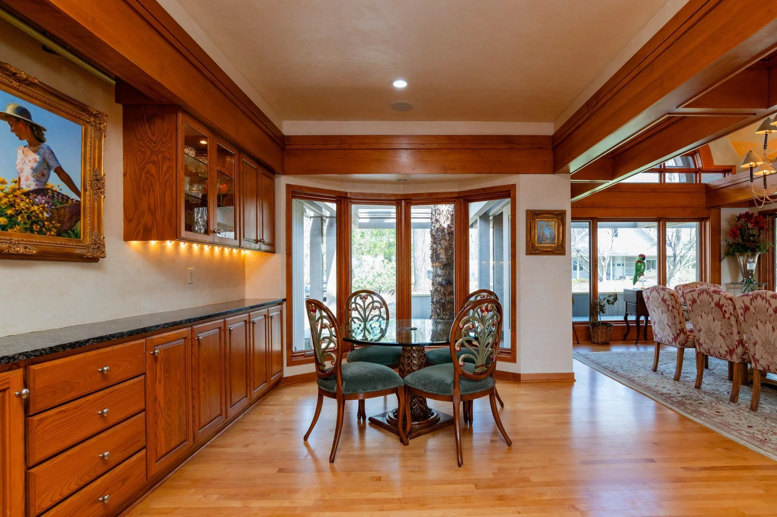 The "kids'" dining table
