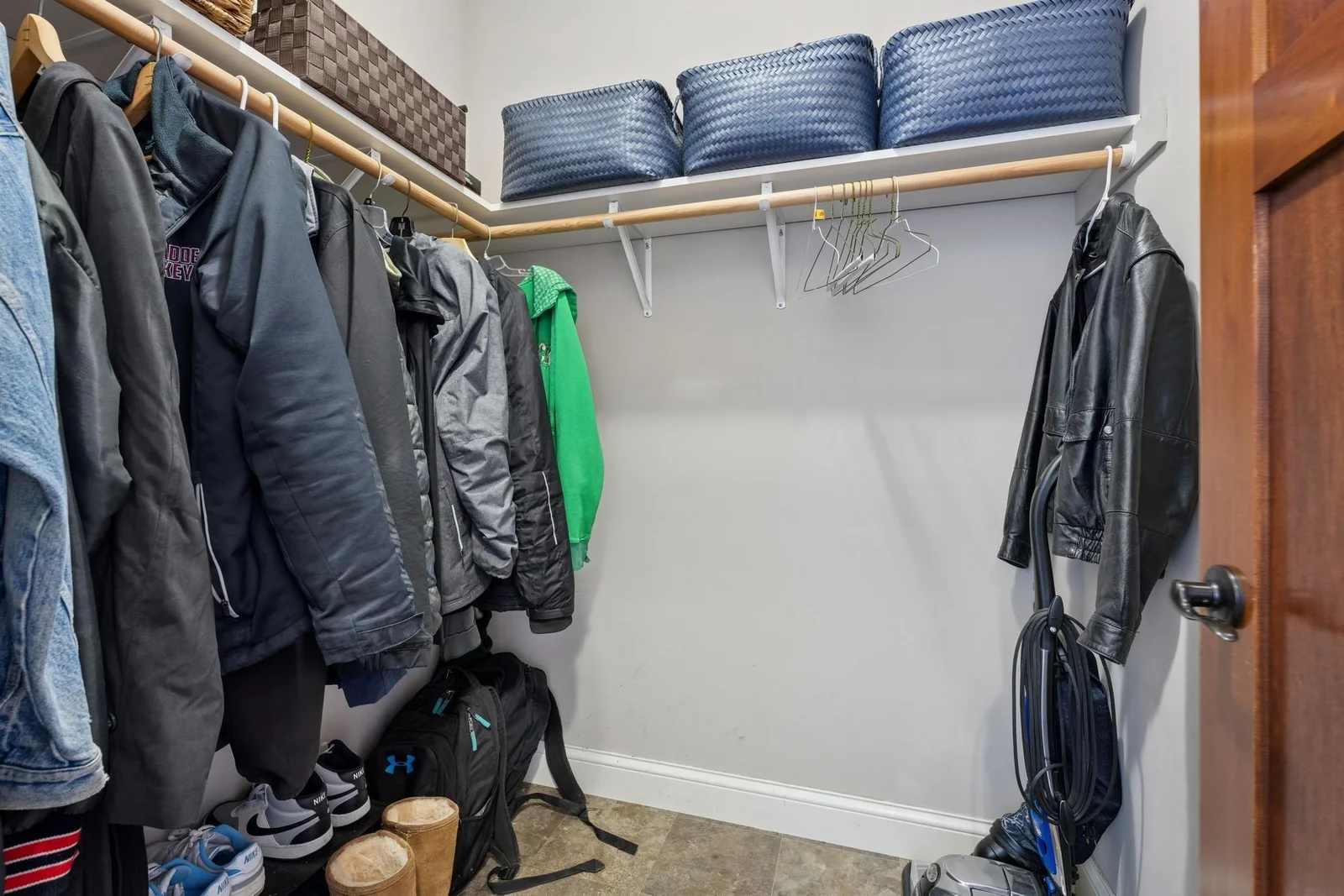 The mud room walk-in coat closet is huge!