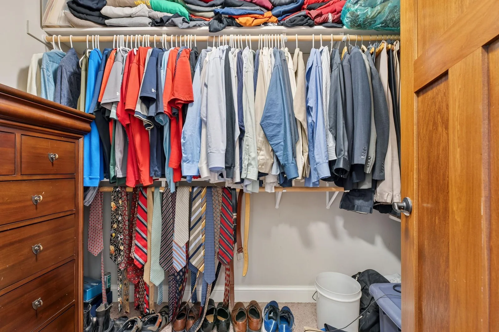 Dual walk-in closets ensure that you and yours will not have to argue over whose clothes go where!