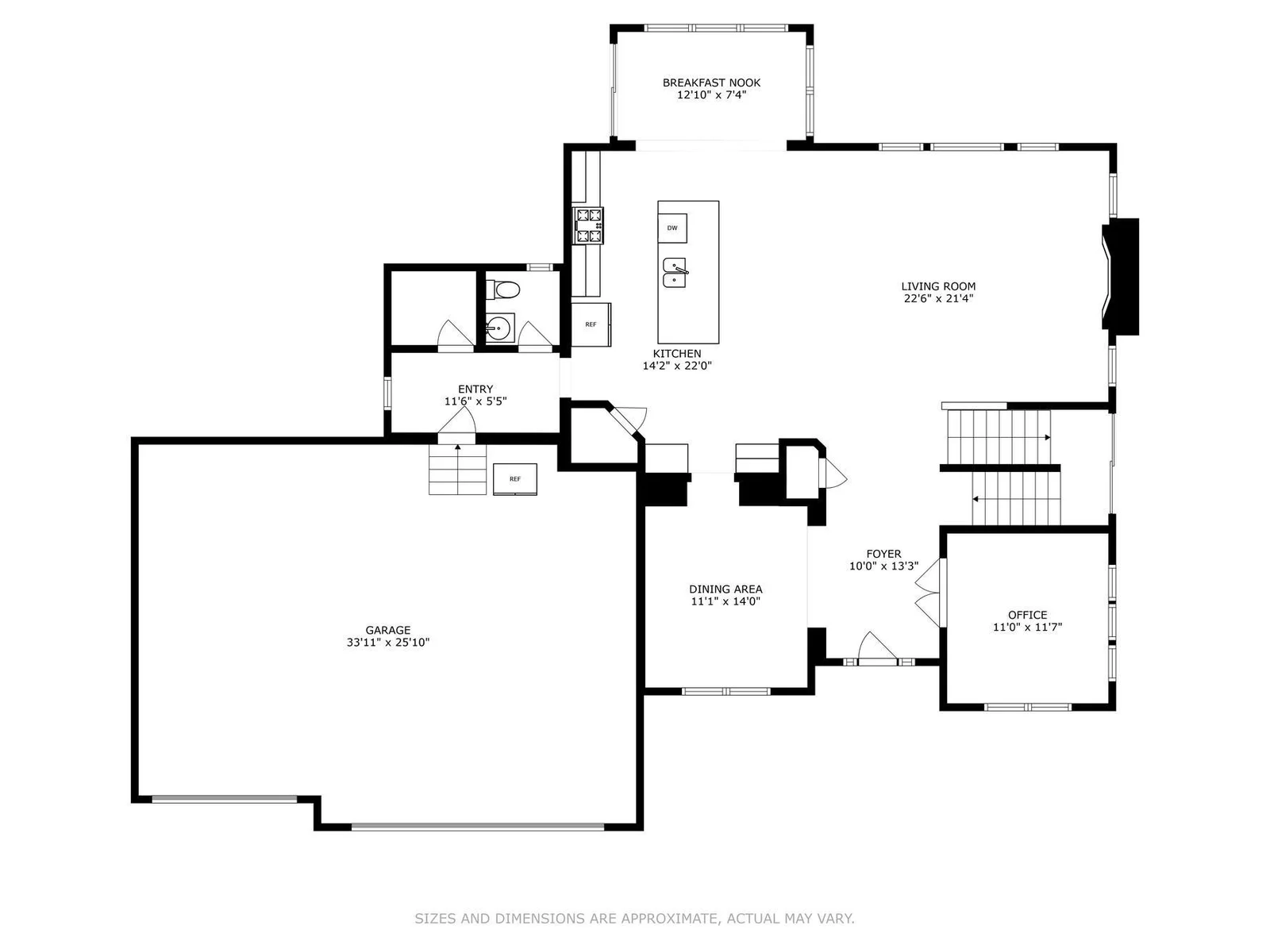 Here is the main level floorplan - so you can see how the space lays out. Keep scrolling to see the upper and lower level floorplans too.