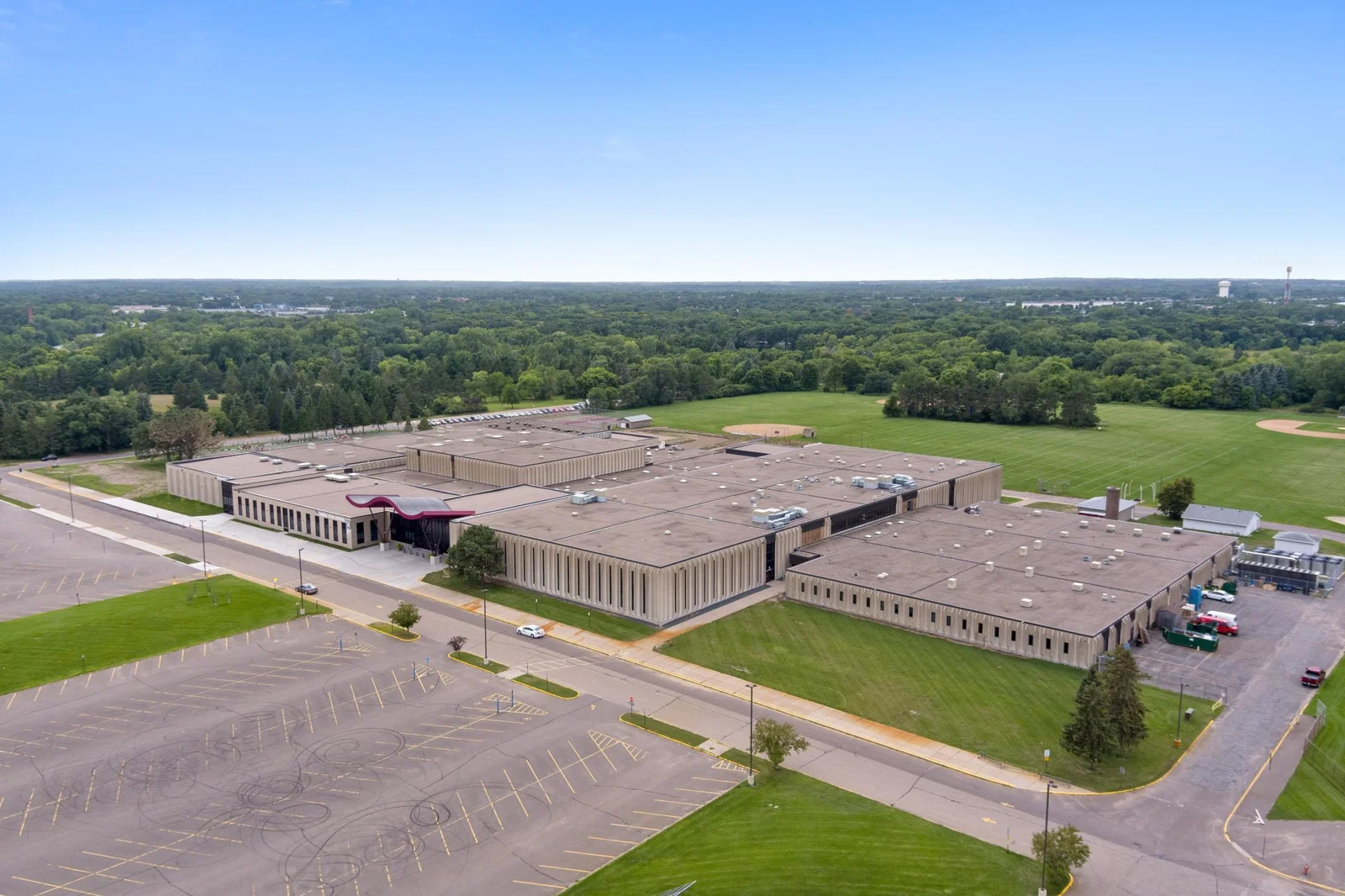 Anoka High School is right across Bunker Lake Blvd.