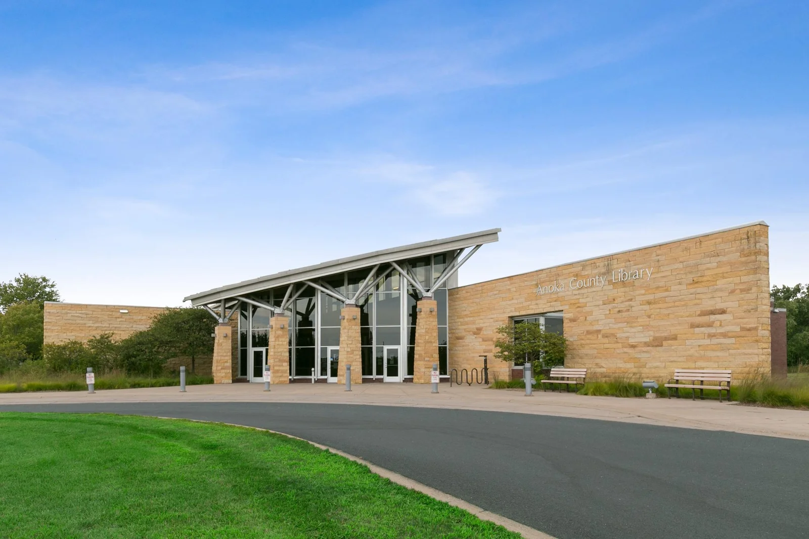 Here is a close-up of the Rum River Library.