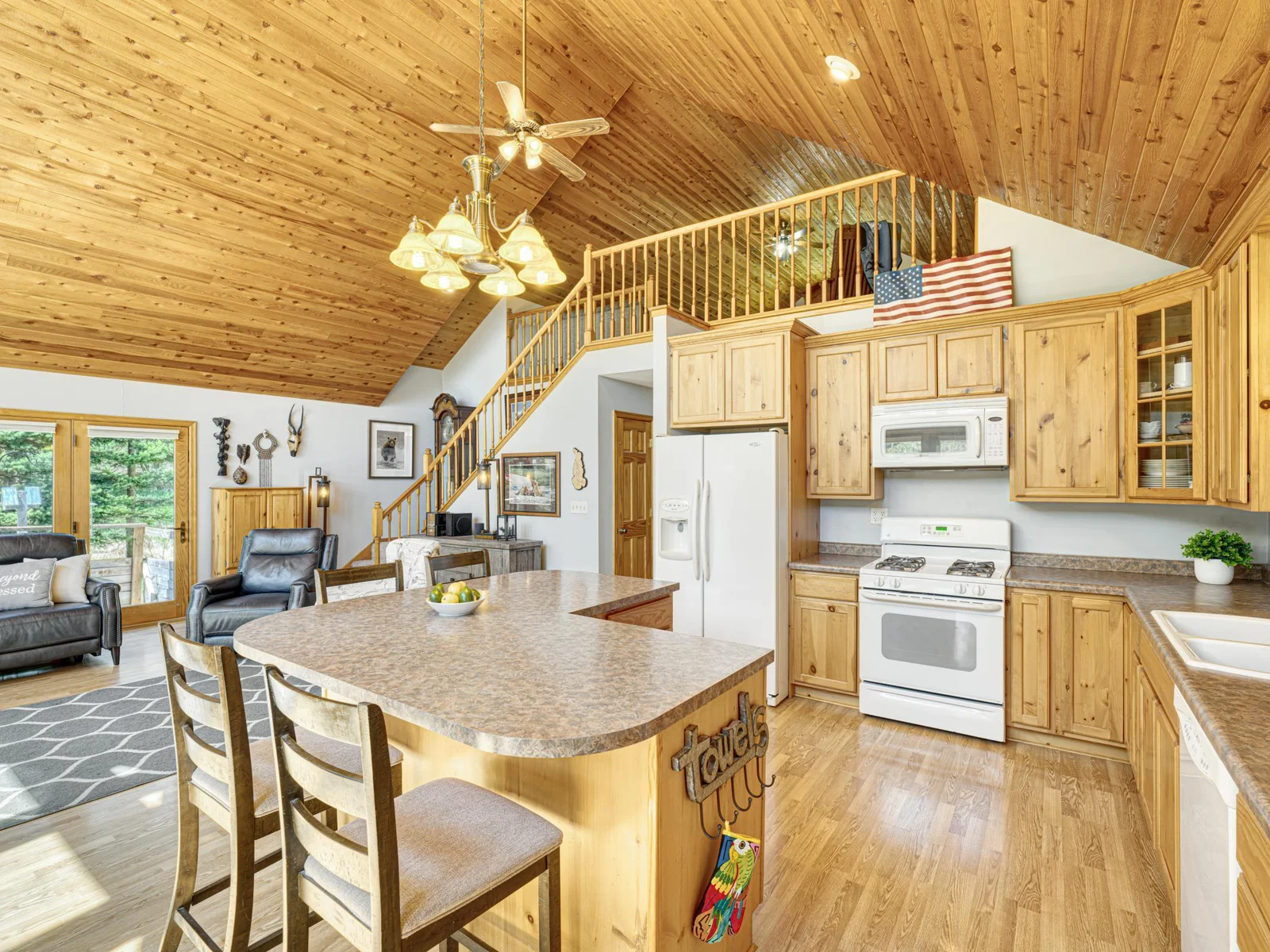 The chalet-style feel of this home is definitely something to experience in person.