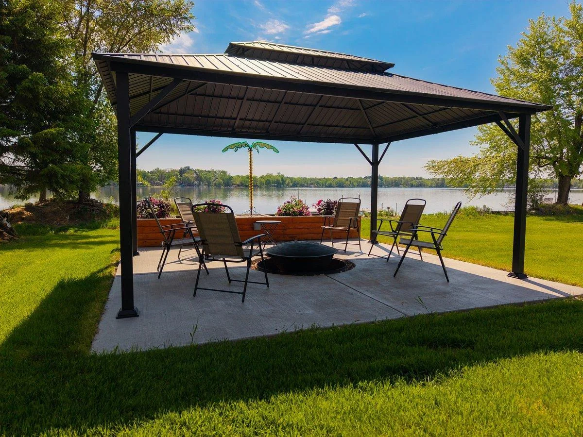Enjoy a relaxing fire in your custom covered fire pit all while enjoying your very own breath taking views