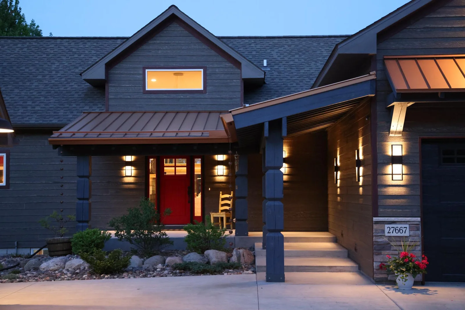 Custom landscaping around the home