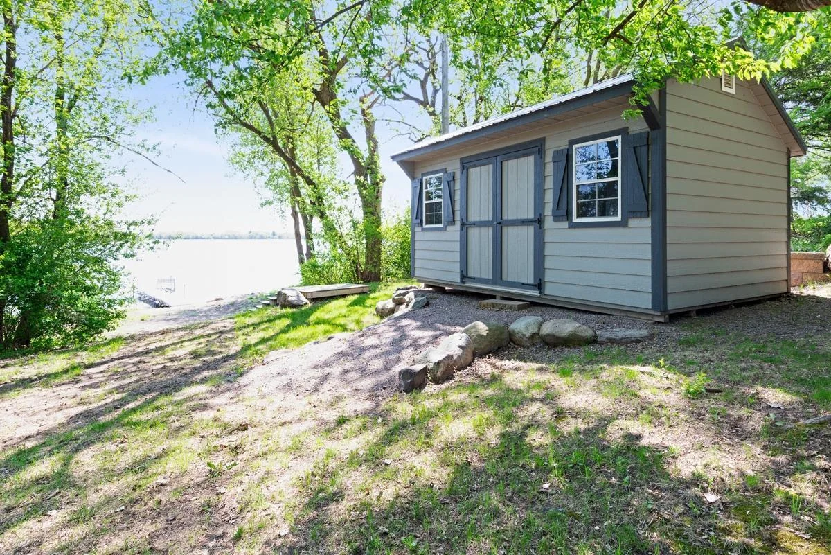 Storage shed for all your lake toys and gear (contents inside not included in sale).