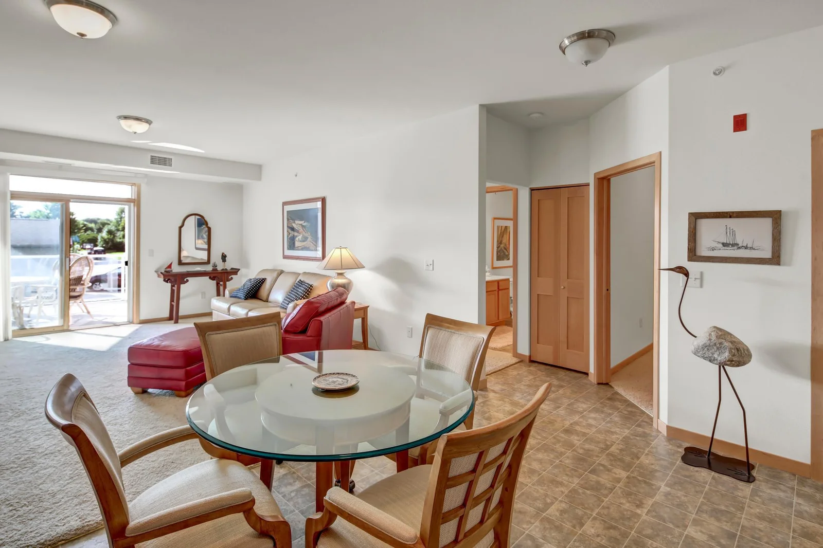 Dining space & living room