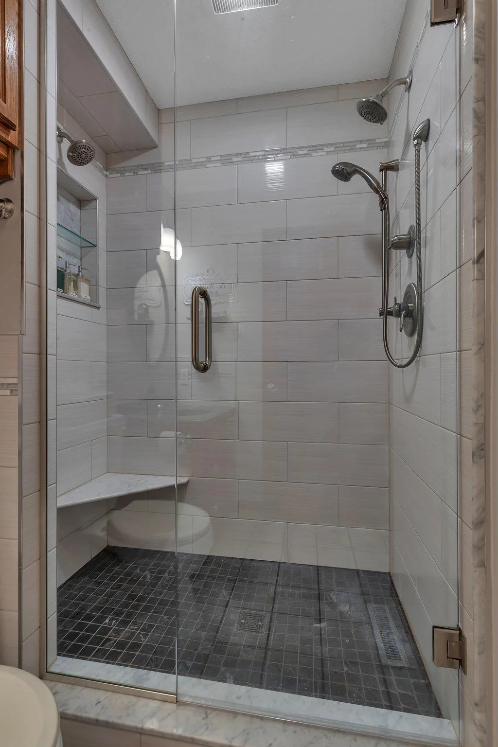 New double shower in main floor 3/4 bath