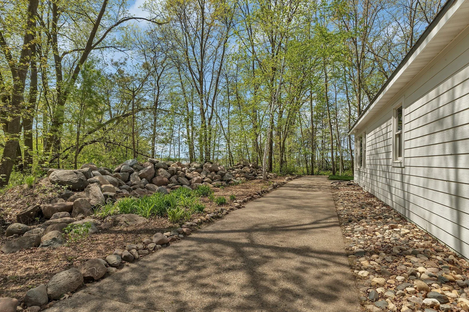 East side of house to garage