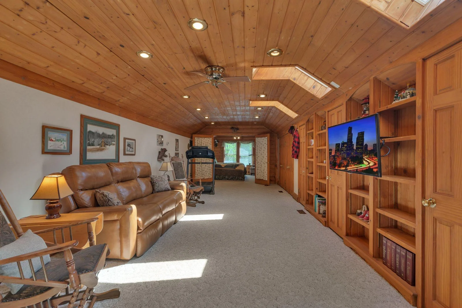 Built-in Bookshelves and plentiful storage in the UL Family Room