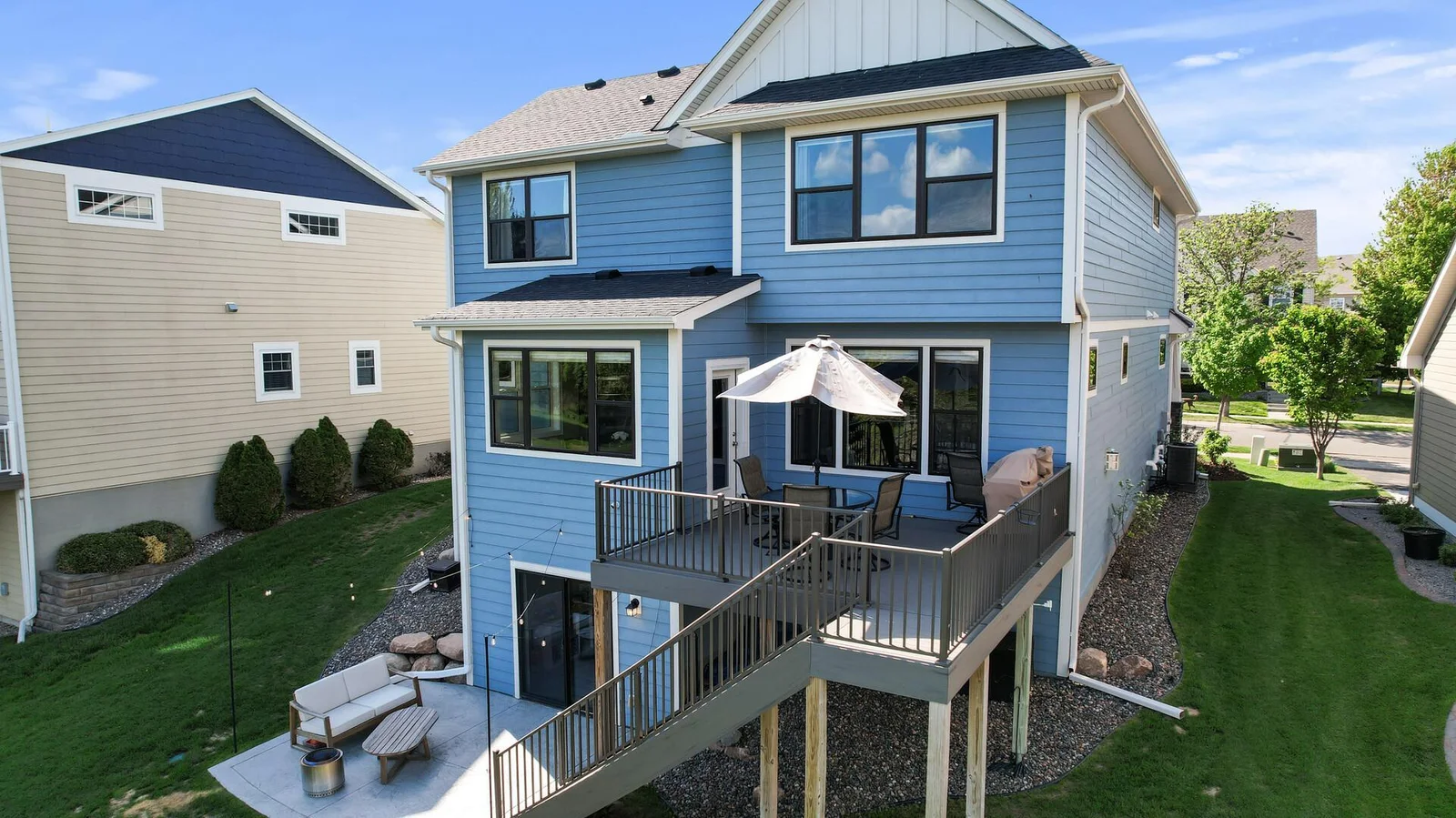 This home commands attention from the back.