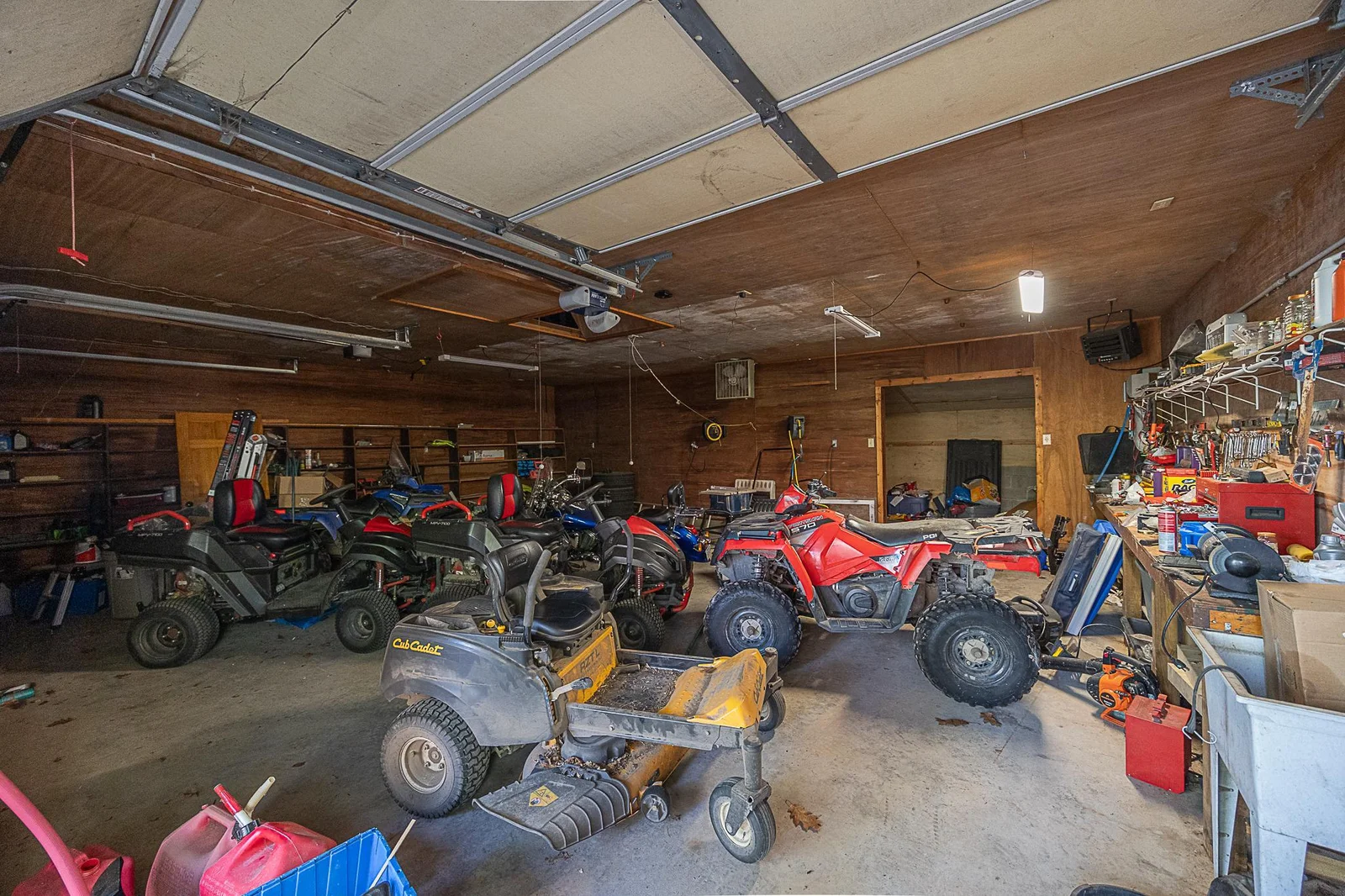 Interior of garage.
