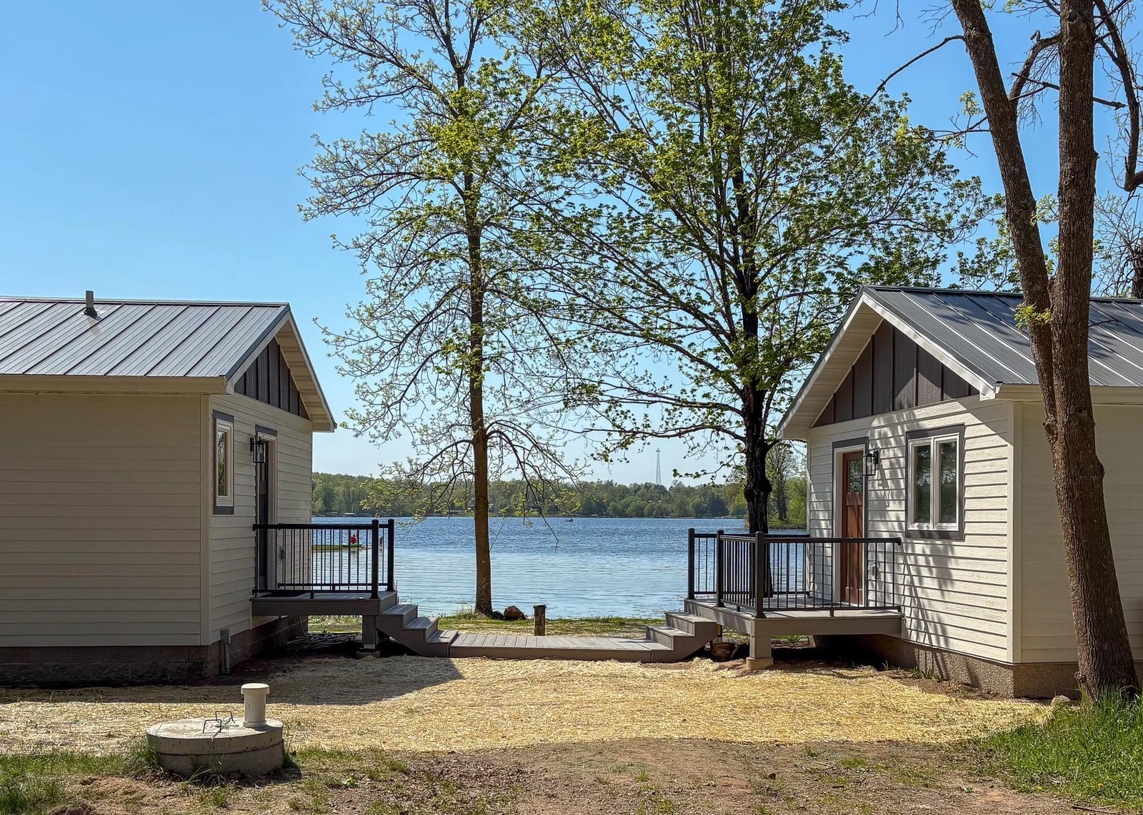 West facing view of Round Lake